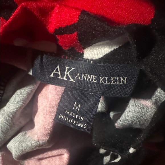 Anne Klein Vintage Y2K Floral Balloon Sleeve Stretch Jersey Knit Top BlouseTunic - Picture 12 of 16